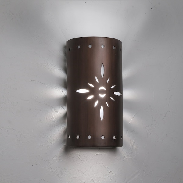 Luxury Lighting Asavva 17in. High Starburst Ceramic Outdoor Wall Light, Antique Copper Finish 412-36 Acop-u/d-7-17 - main